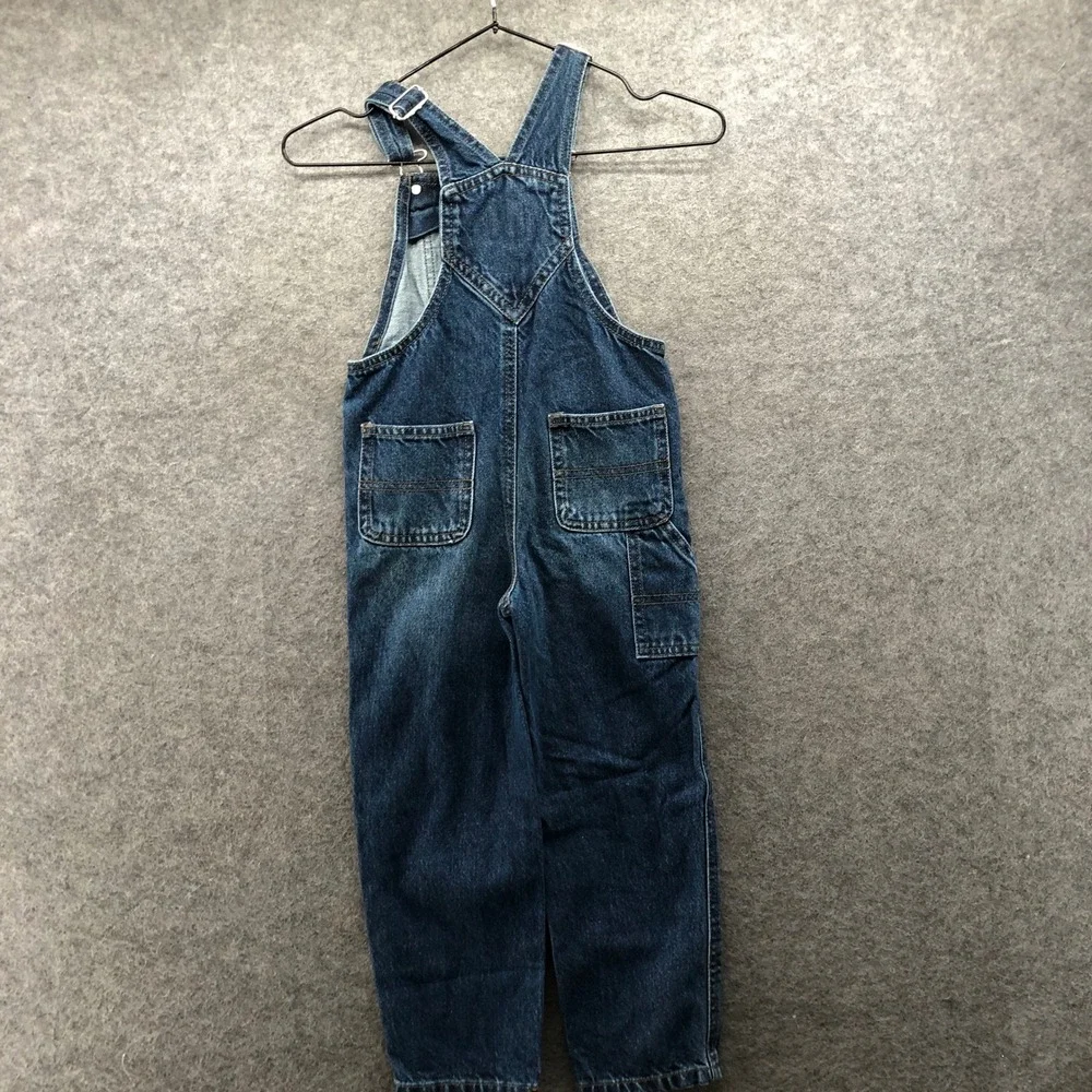Old Navy Workwear Carpenter Bib Overalls Boys 5T Blue Cotton Dark Wash